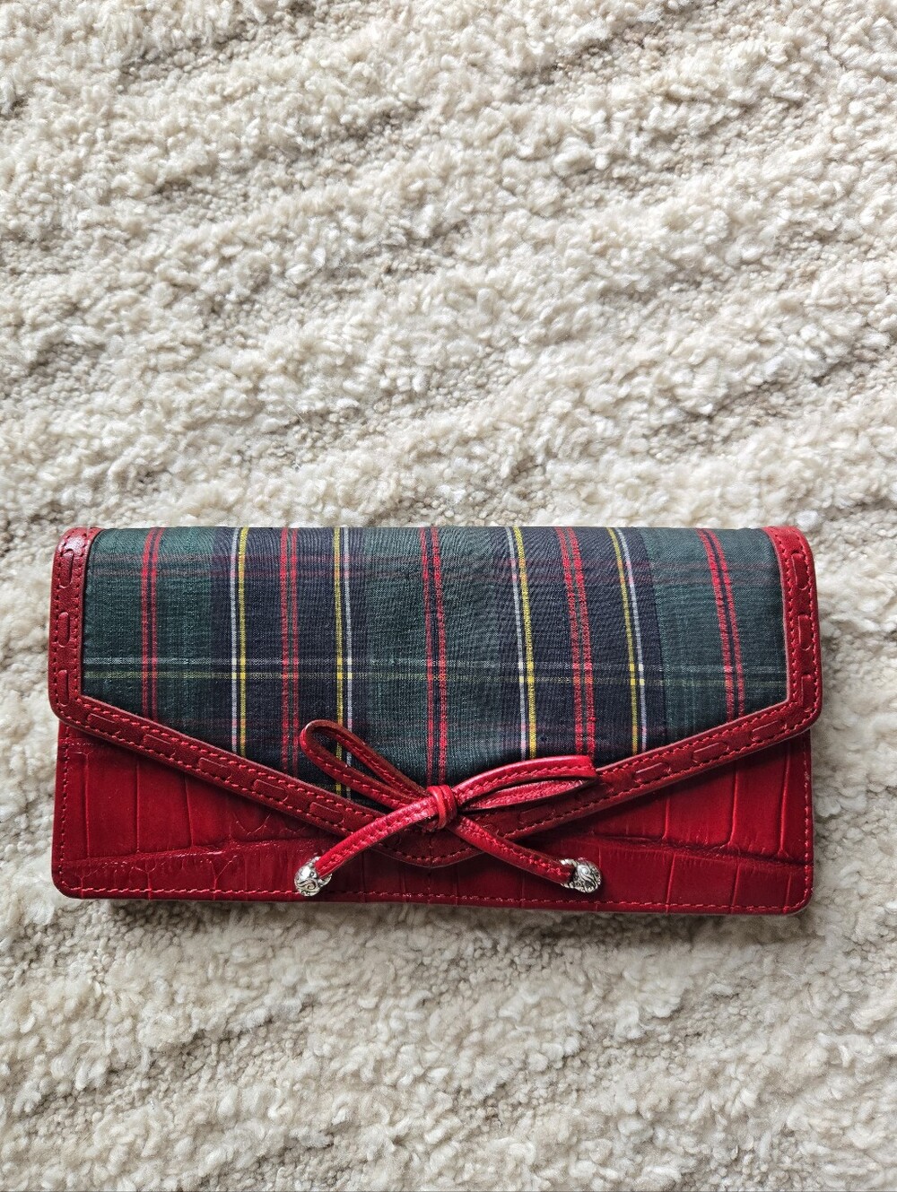 Brighton Red Plaid Bow Wallet - Picture 2 of 12